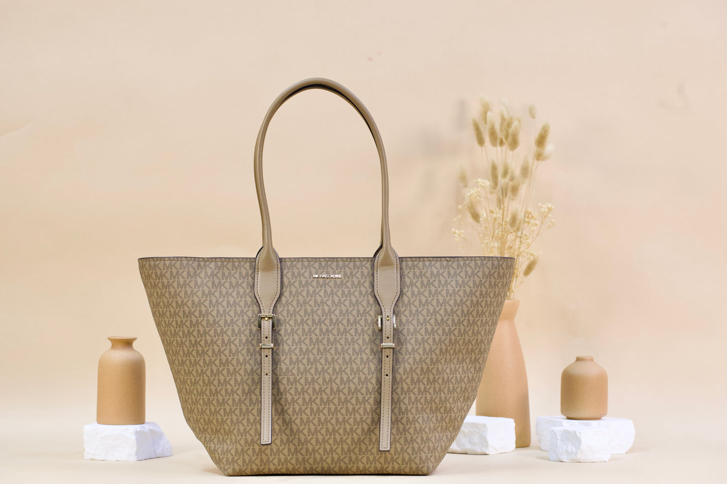 MICHAEL KORS 30R5G90T7V MOORE LG BUCKLE TOTE HUSK