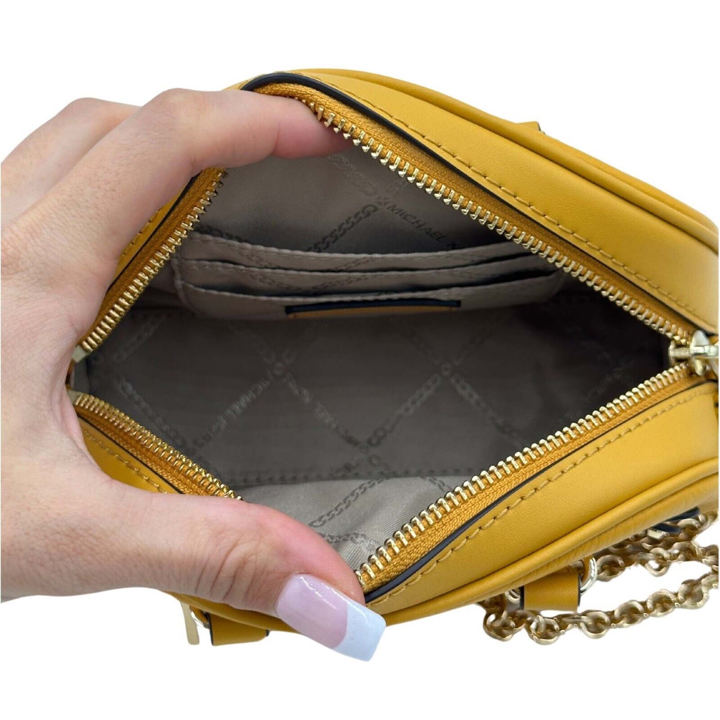 Michael Kors Williamsburg Small Bowling Crossbody Leather Handbag - Golden Rod